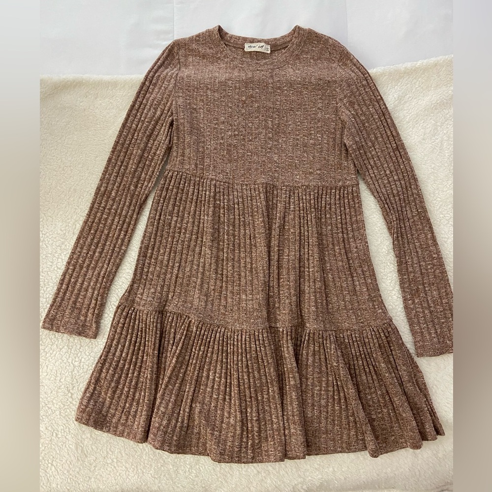 Elegant Brown Long Sleeve Dress